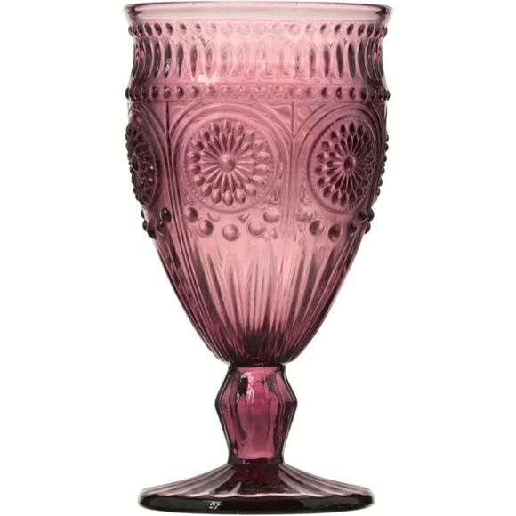 🦋 New Pioneer Woman Adeline 12-Ounce Footed Glass Goblets, Set of 8, Plum - Picture 6 of 9